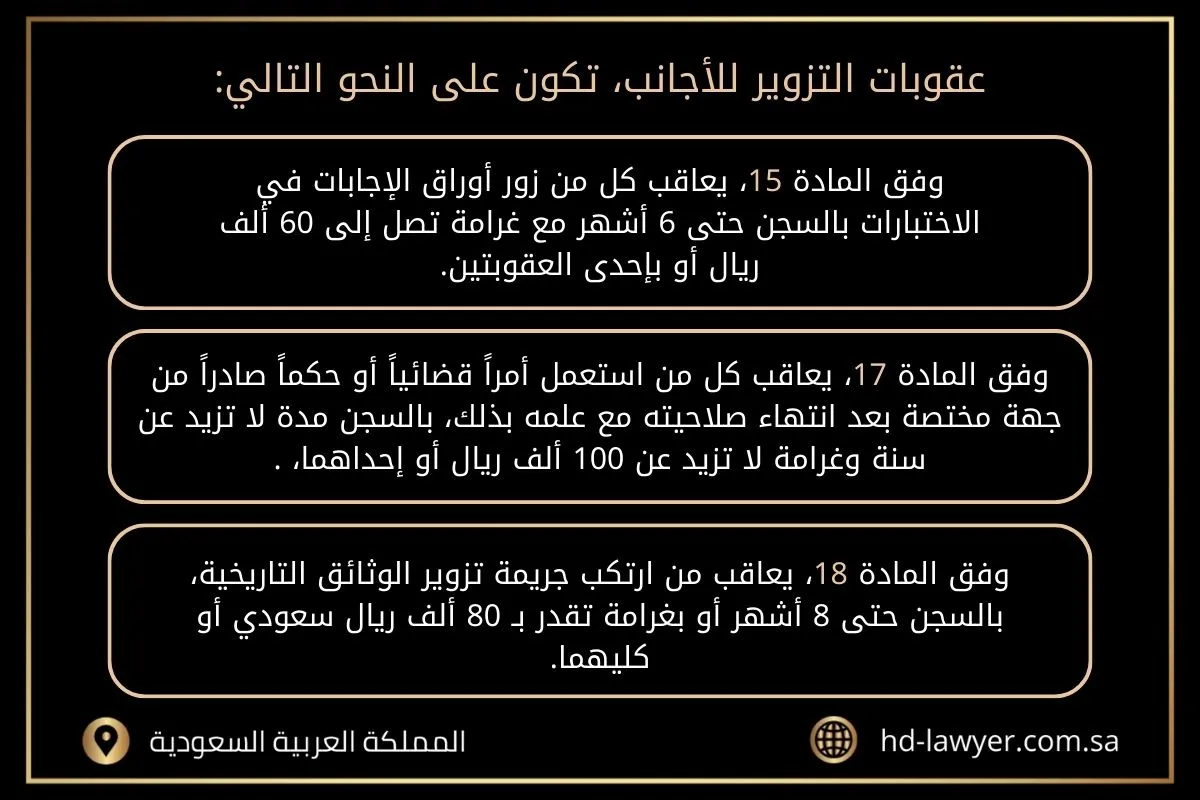 عقوبة تزوير التوقيع في السعودية